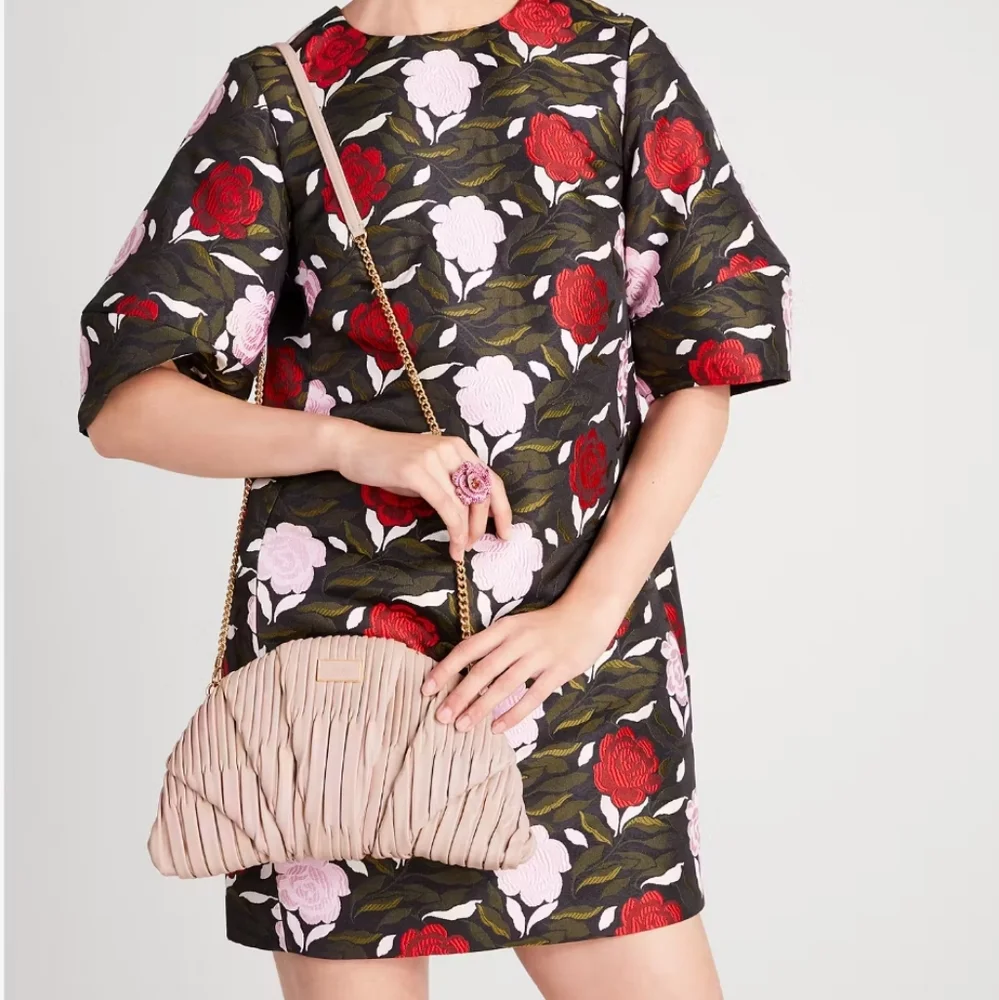 Kate Spade Patisserie Pleated 3d Croissant Clutch, French Rose - Picture 3 of 5